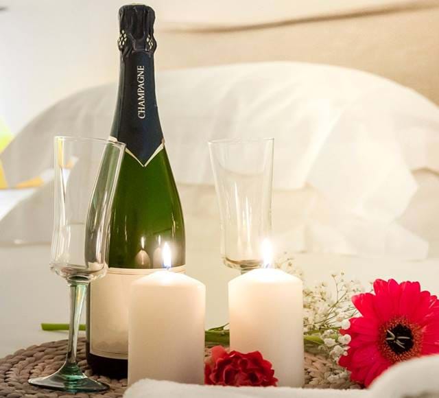 candles and champagne